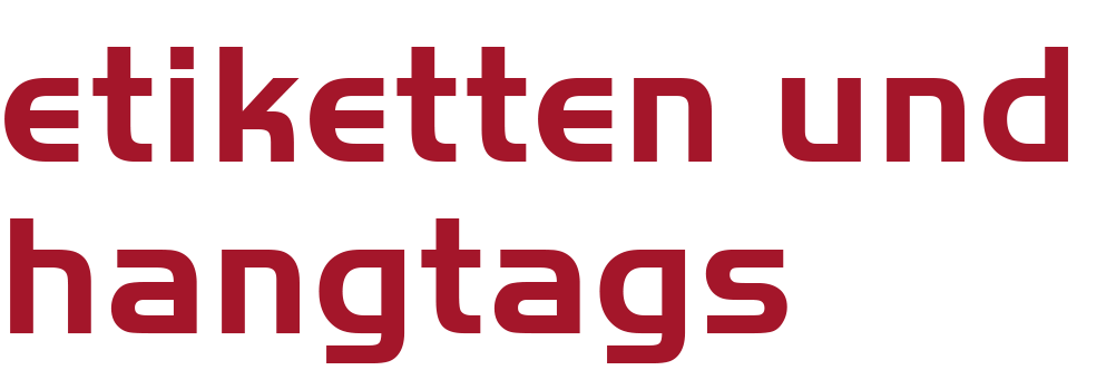 Etiketten und Hangtags Überschrift
